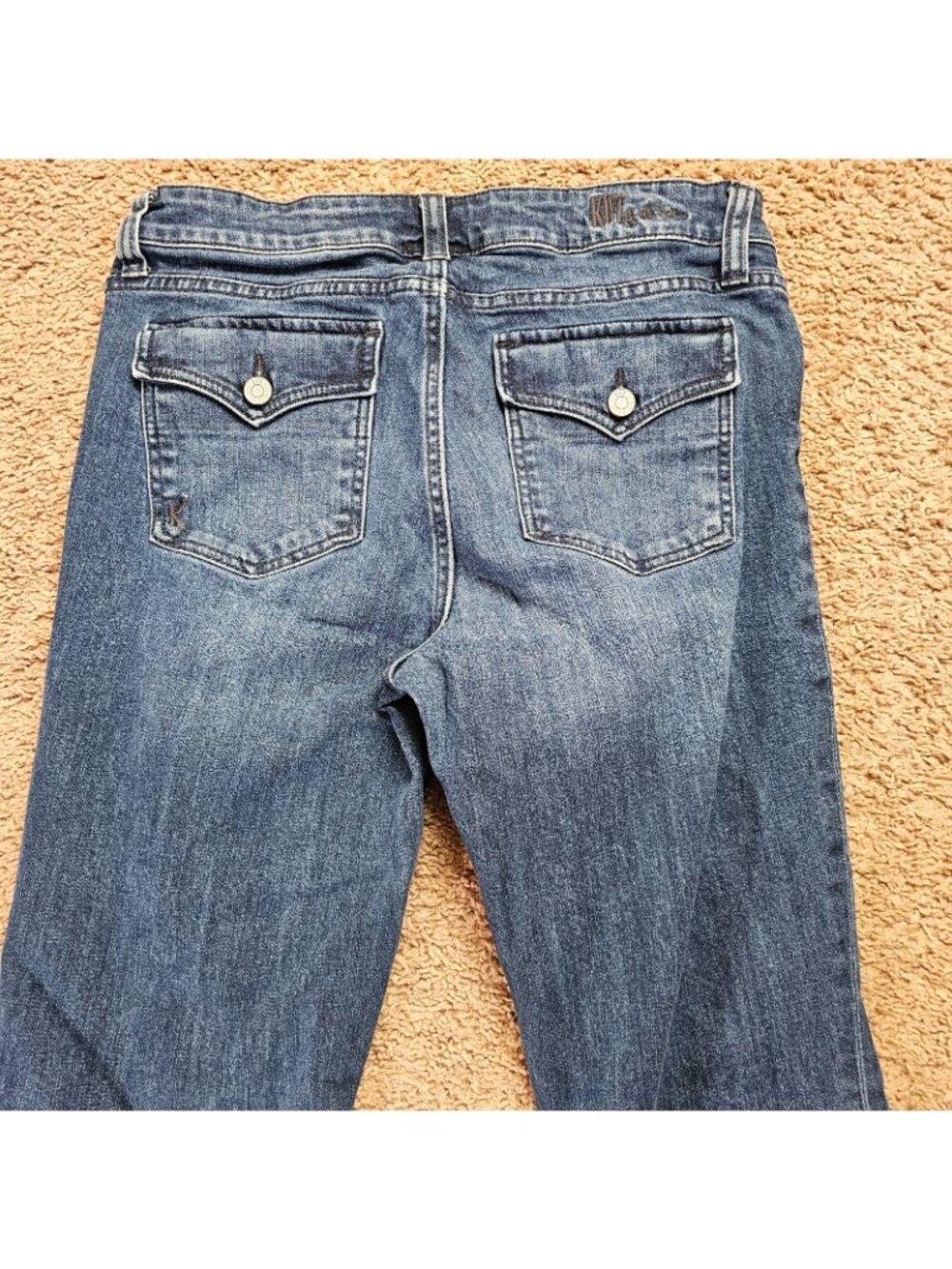 KUT from the Kloth Jeans Bootcut Womens 12 Blue Nicole Denim Stretch Distressed - Picture 5 of 8